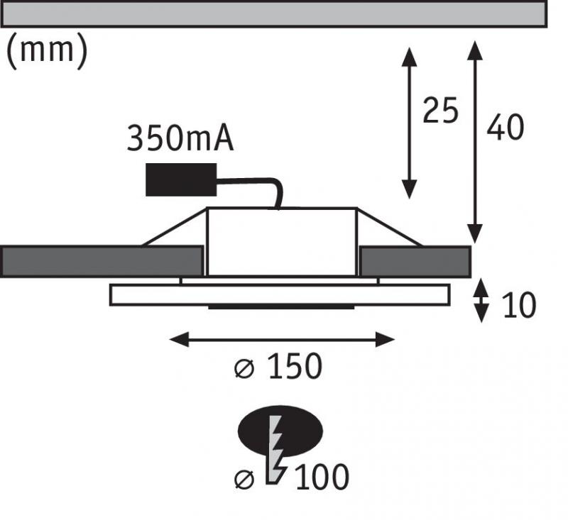 Paulmann 92543 Premium Einbauleuchte Set Whirl rund LED 3x6W 150mm Alu gedreht/Satin