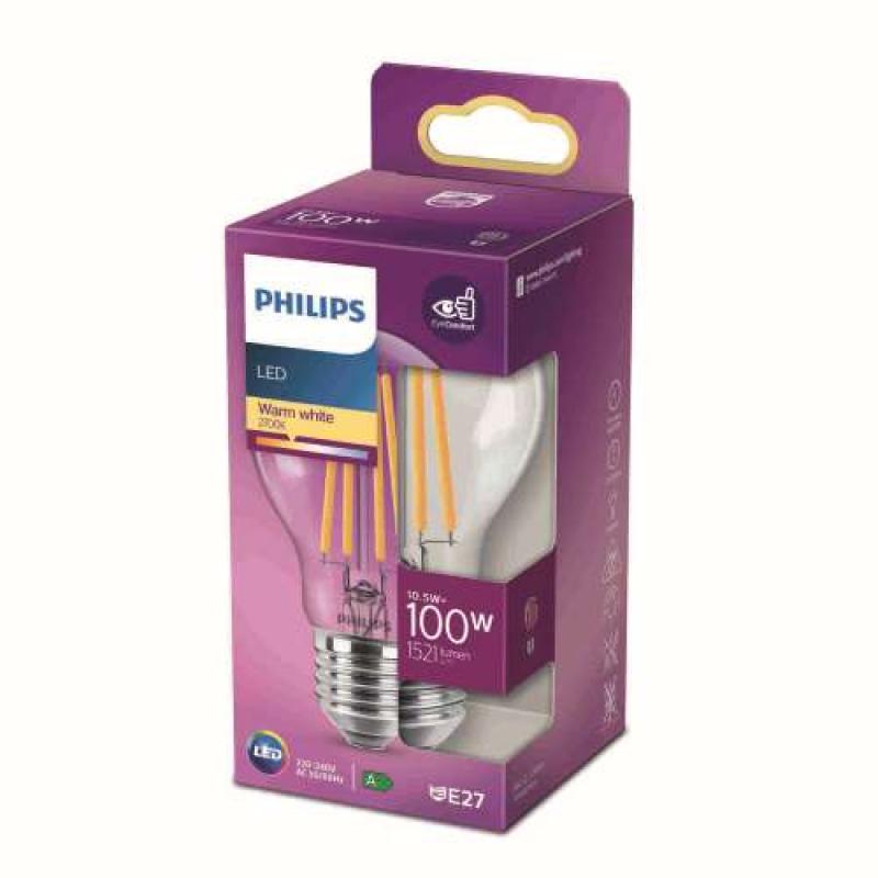12 x PHILIPS E27 LED Lampe Filament in Birnenform 10.5W wie 100W 2700K warmweißes leistungsstarkes Licht