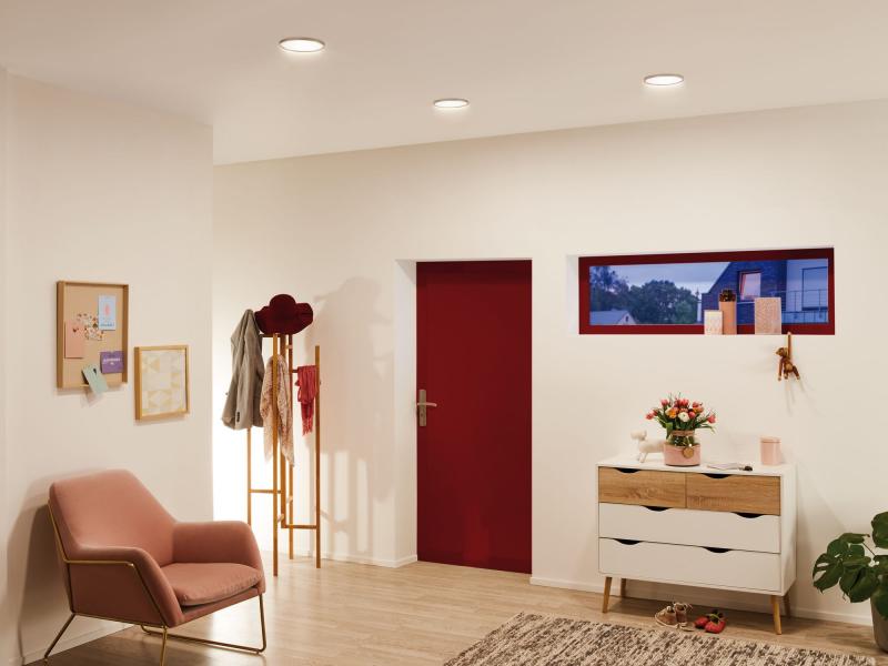 Paulmann 92944 Einbauleuchte Set Panel Areo rund IP23 LED 8W 3000K 120mm Weiß