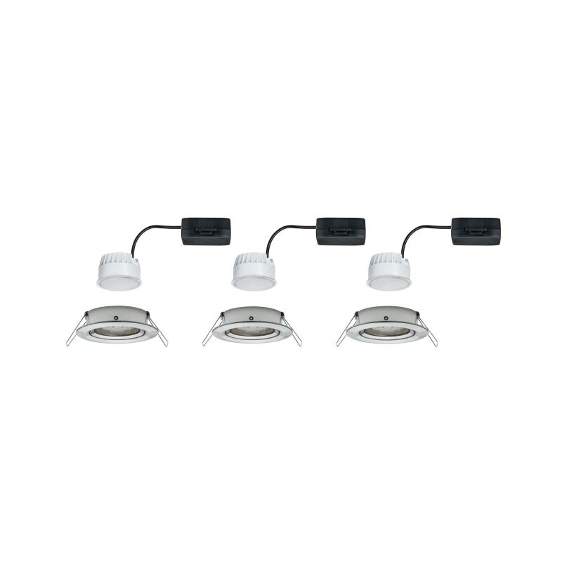 Paulmann 93447 Einbauleuchte Set Nova Coin rund schwenkbar LED 3x6.5W 2700K Eisen