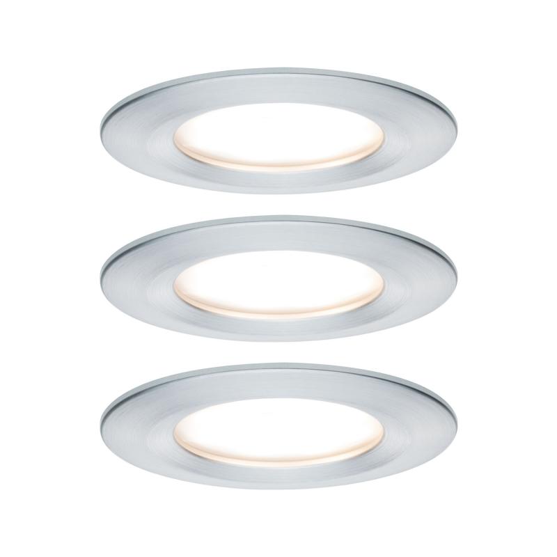Paulmann 93462 Einbauleuchte Set Nova Coin rund starr LED 3x6.5W 2700K Alu