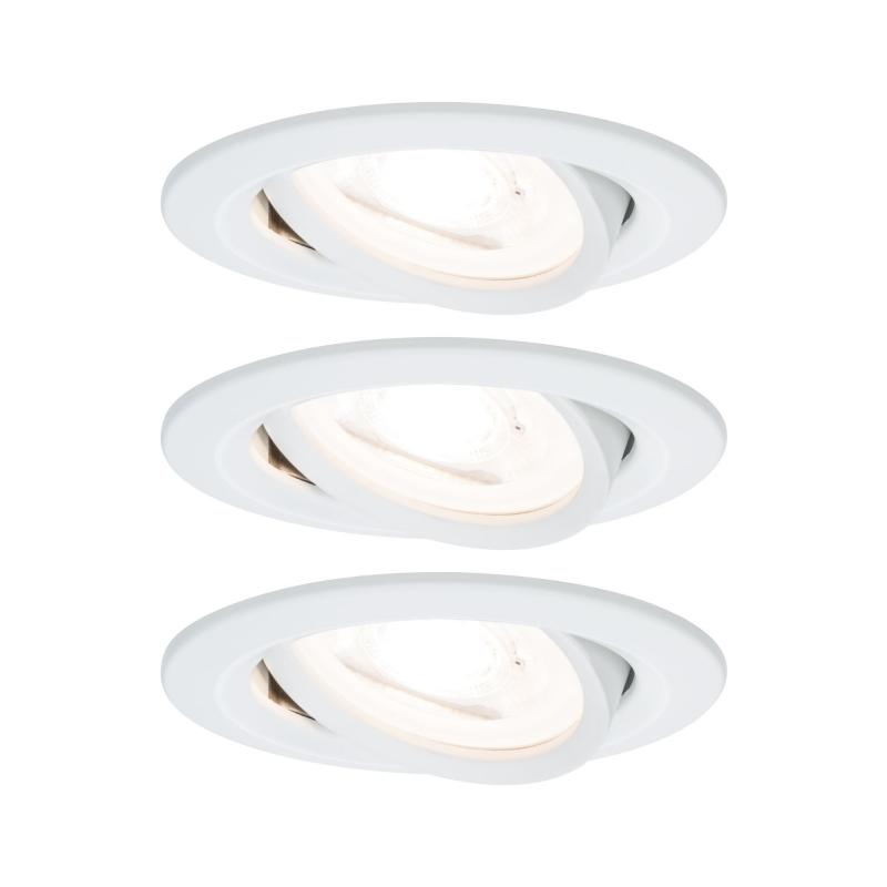Paulmann 93467 Einbauleuchte Set Nova rd schw LED 3stepdim 3x6.5W GU10 Weiß/Alu