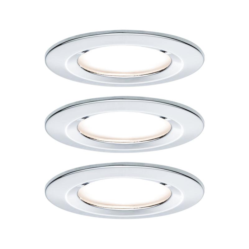 Paulmann 93499 Einbauleuchte Set Nova Coin 3-stepdim rd starr LED 3x6.5W 2700K Chrom/Alu