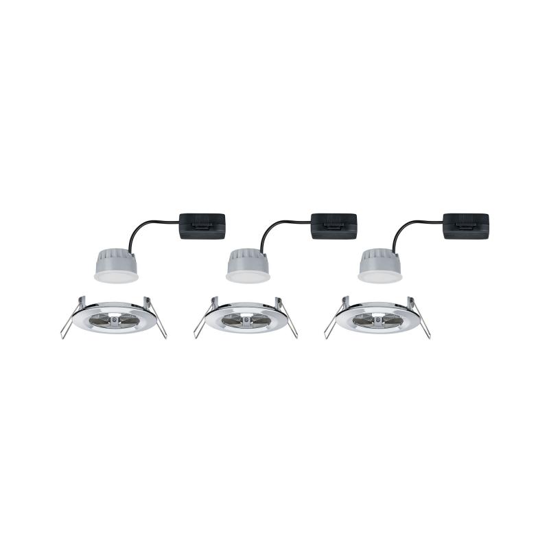 Paulmann 93499 Einbauleuchte Set Nova Coin 3-stepdim rd starr LED 3x6.5W 2700K Chrom/Alu