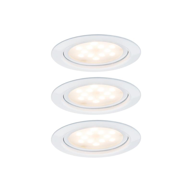 Paulmann 93554 Möbel Einbauleuchte Set LED 3x4.5W /350mA 65mm Weiß/Metall