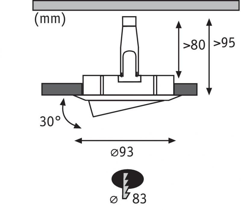Paulmann 93671 Einbauleuchte Nova Plus IP65 schwenkbar 1x6W 4000K GU10 Eisen geb