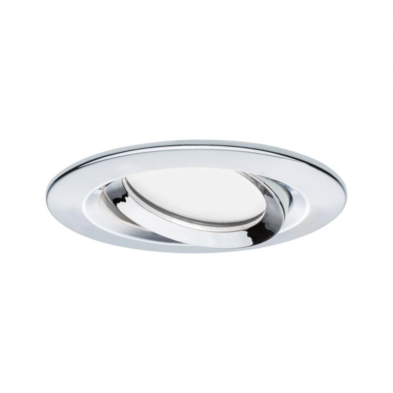 Paulmann 93683 Einbauleuchte Set Nova Plus Coin dim IP65 rd schw LED 6.8W 633lm 2700K Chrom/Alu