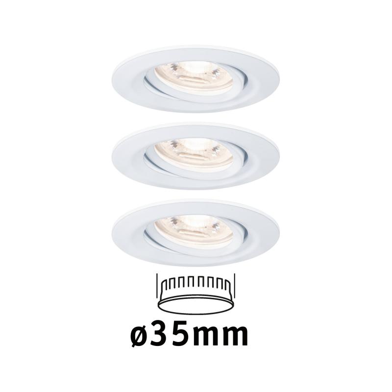 Paulmann 94293 EBL Nova mini Coin rund schwenkbar LED 3x4W 310lm Weiß matt/Alu