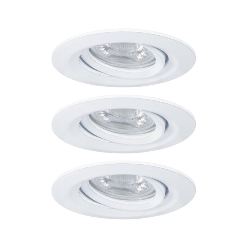 Paulmann 94293 EBL Nova mini Coin rund schwenkbar LED 3x4W 310lm Weiß matt/Alu