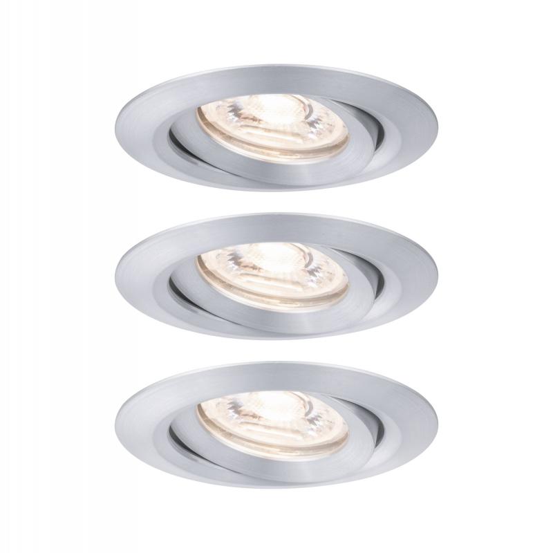 Paulmann 94297 EBL Nova mini Coin rund schwenkbar LED 3x4W 310lm Alu gedreht/Alu