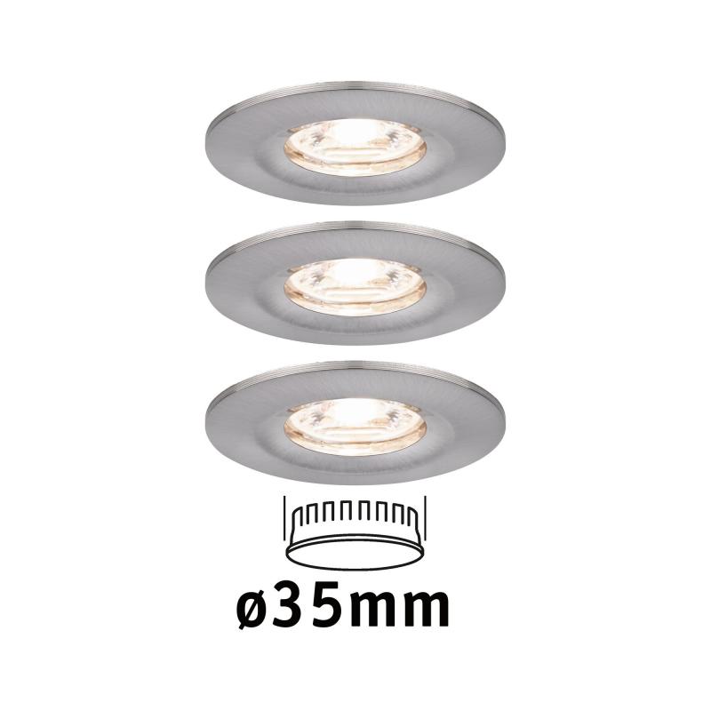 Paulmann 94301 EBL Nova mini Coin rund starr IP44 LED 3x4W 310lm Eisen geb/Alu