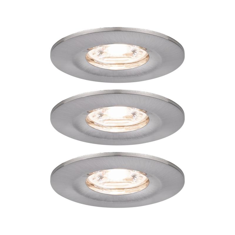 Paulmann 94301 EBL Nova mini Coin rund starr IP44 LED 3x4W 310lm Eisen geb/Alu