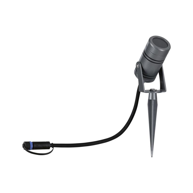 Paulmann 94367 Outdoor Plug + Shine Spot Erdspießleuchte 12W IP65 3000K Alu Grau