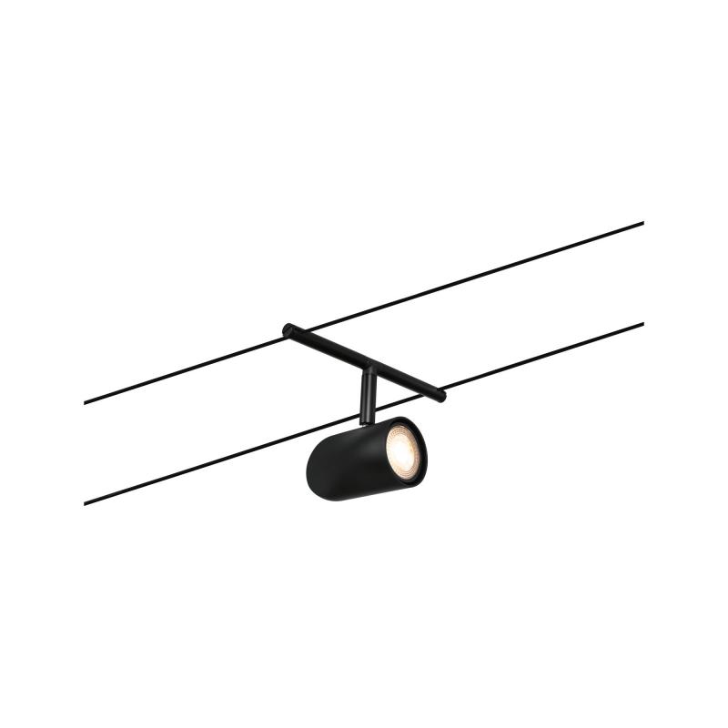 Paulmann 94469 Seilsystem Set Cup 5-strahlig Schwarz matt Chrom GU5,3 12V DC