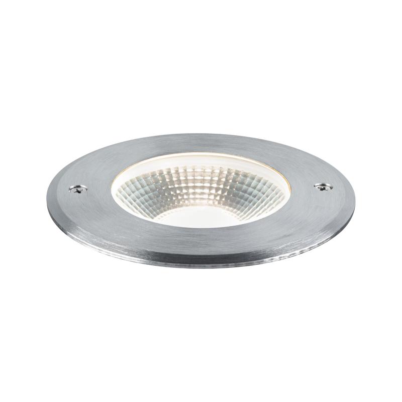 Paulmann 94748 LED Bodeneinbauleuchte Vanea modern seewasserresistent staubdicht 1m unter Wasser geschützt rund 100mm warmweiß 3,5W Aluminium