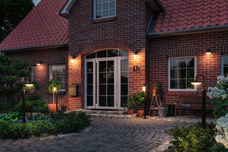 Paulmann 94758 LED Außenwandleuchte Nostro modern seewasserresistent Spritzwasser geschützt rund 180x250mm warmweiß 10W Anthrazit Aluminium