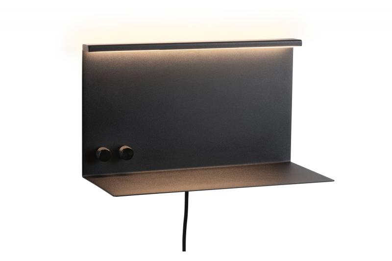 Paulmann 96773 LED Wandleuchte Jarina USB C 3000K 540lm / 200lm 230V 4,5 / 1x1,6W dimmbar Schwarz matt