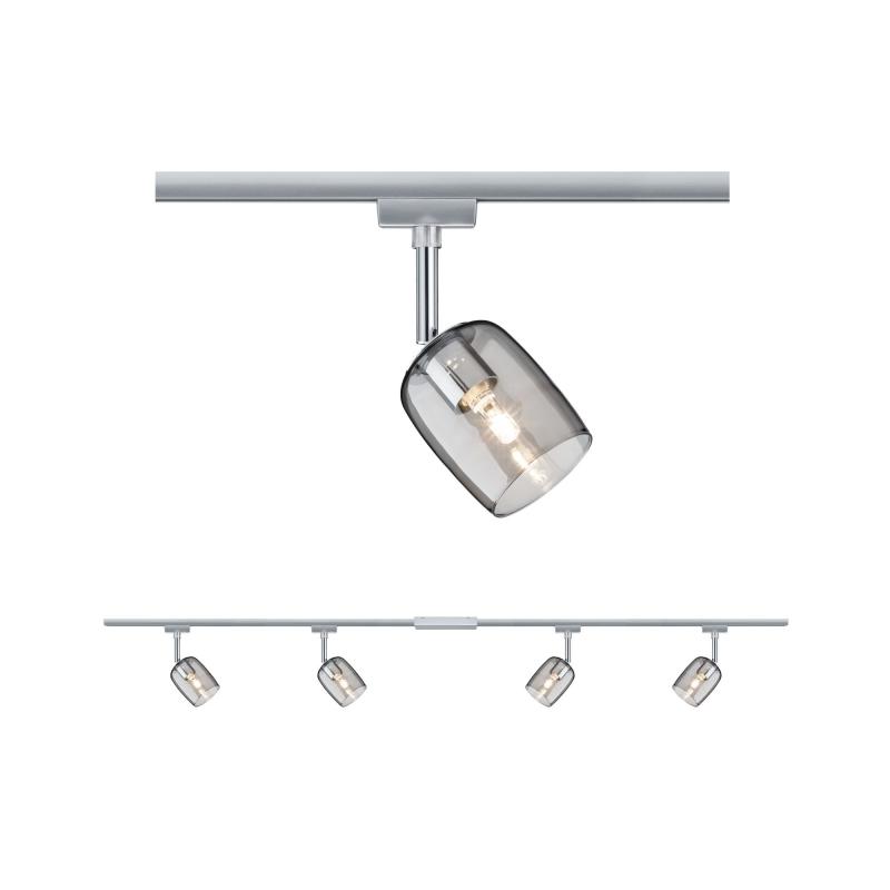 thumbnail interactive-video image 1 of Paulmann 968.88 Urail Busbars Flex Connector – Chrome Matte, 230V System 1 of 3