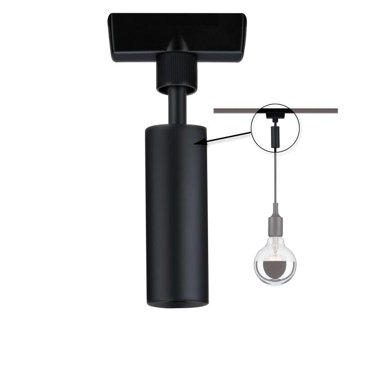 Paulmann 96914 URail Universal Pendel Adapter Schwarz matt 230V Metall/Kunststoff