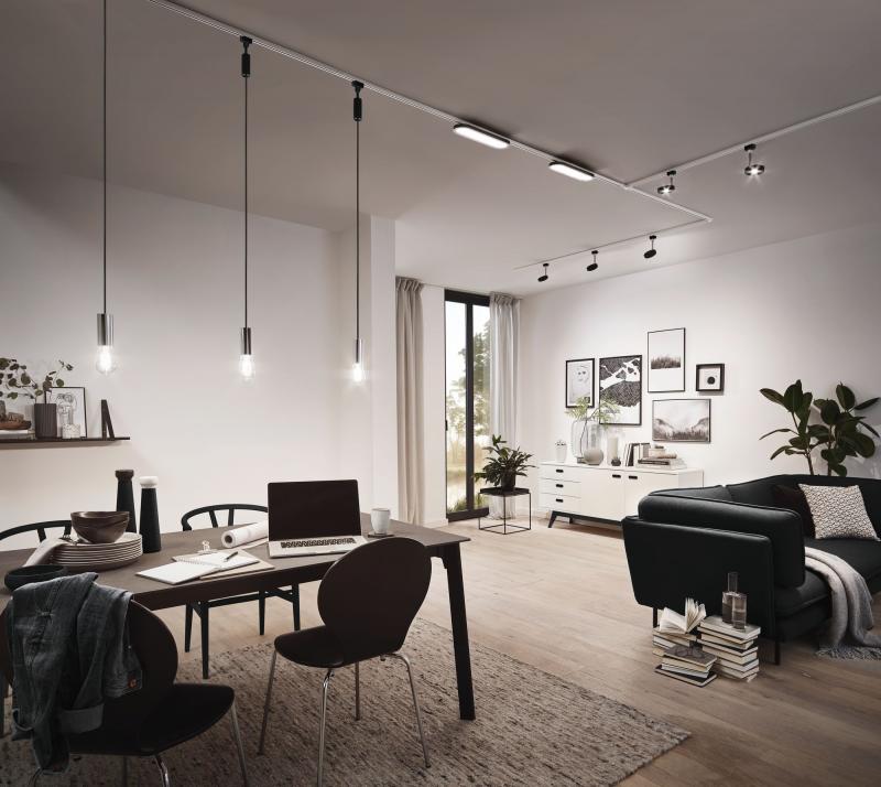 Paulmann 96920 URail LED Panel 1x7W Schwarz matt/Chrom 230V Alu/Kunststoff 2700K non-dim