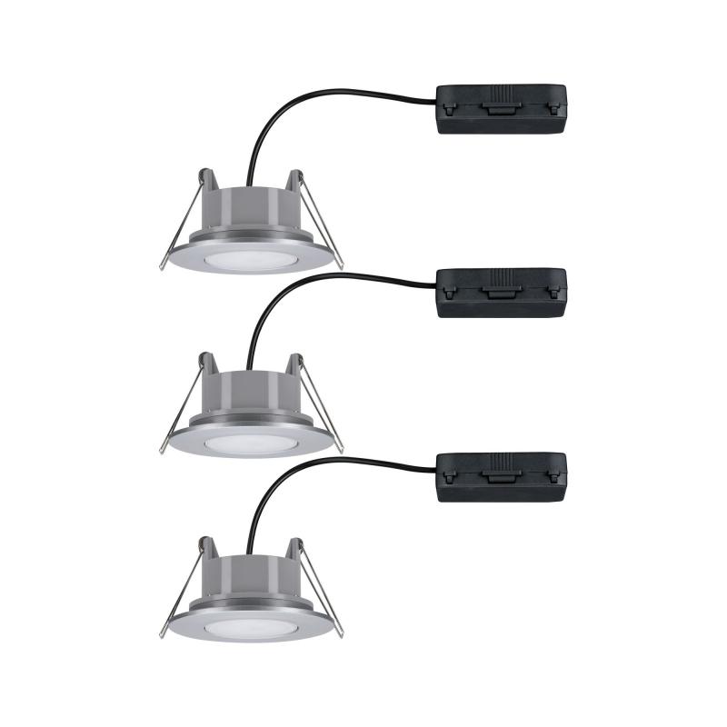 3er Set HomeSpa Einbauleuchten Calla schwenkbar LED 4000K Chrom Paulmann 99929
