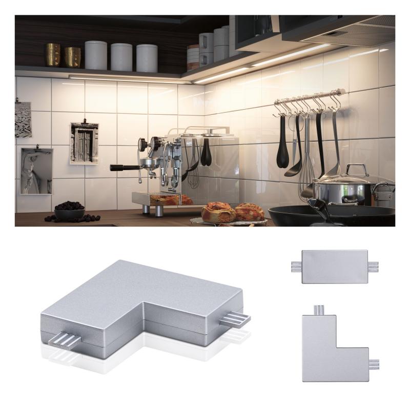 Paulmann 99970 Clever Connect Eck-Verbinder Barre 12V Chrom matt/Kunststoff