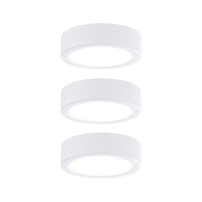 Paulmann 99989 Möbel Set Pukk 3x3 2700K Kunststoff/Weiß als Schrank- und Regal Unterbauleuchten einsetzbar