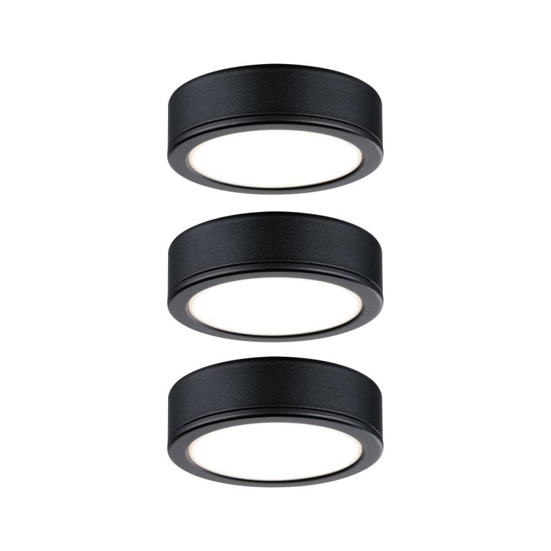 Paulmann 99990 Möbelleuchten Set Pukk 3x3W 210lm 12/230V 2700K Kunststoff/Schwarz