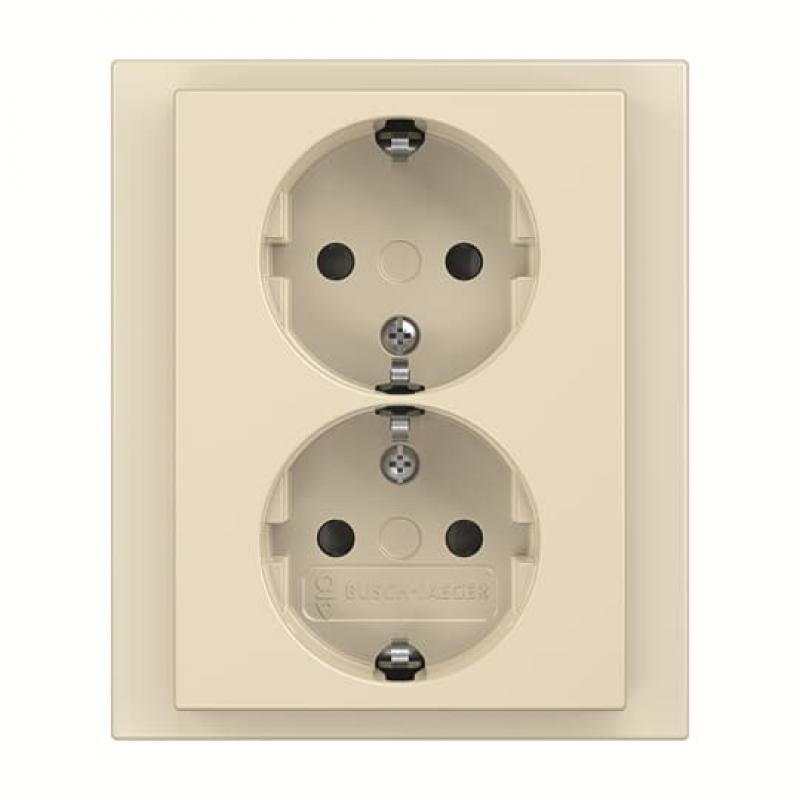 Busch-Jaeger 202 EUJB-82 SCHUKO Doppelsteckdose volle Abdeckung