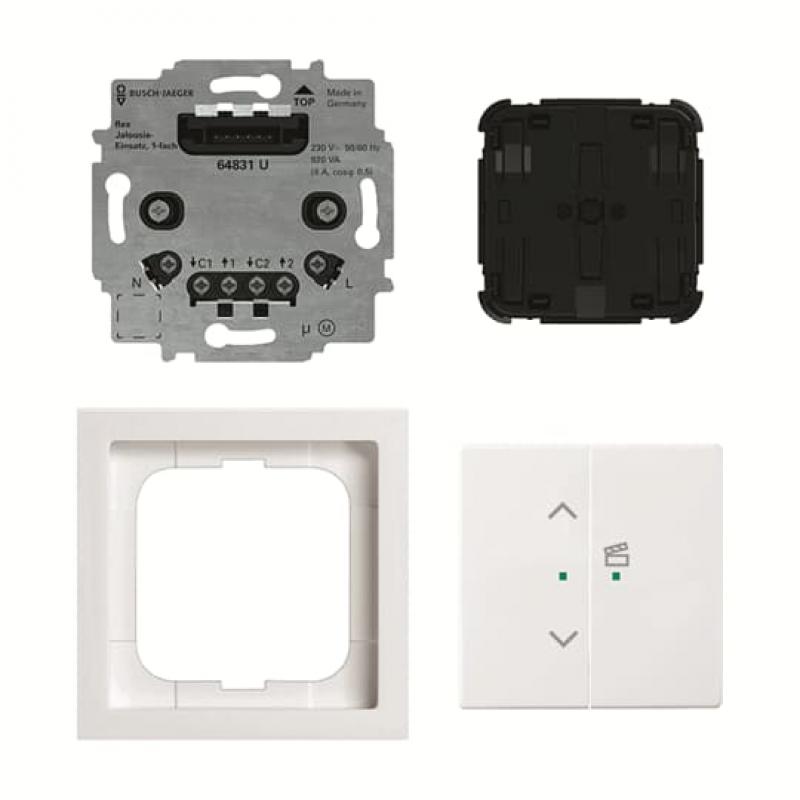 Busch-Jaeger 62731/UJ-84-WL Jalousie-Eins. flex 1f Komplettset mit 2-fach Bedienelement