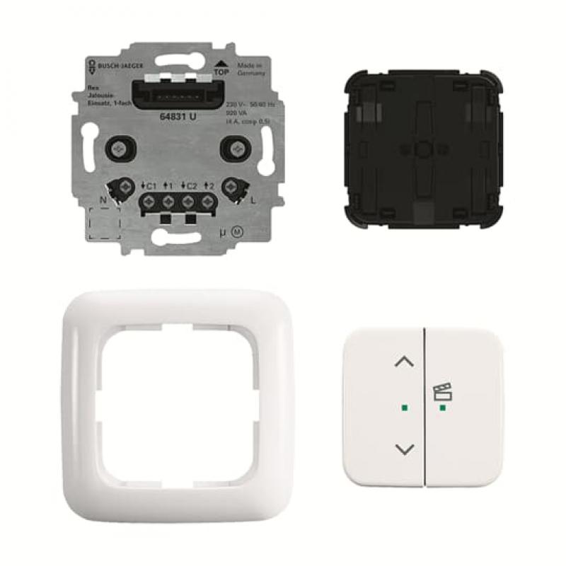Busch-Jaeger 62731/UJ-214-WL 62731/UJ-214-WL Jalousie-Eins. flex 1f Komplettset mit 2-fach Bedienelement