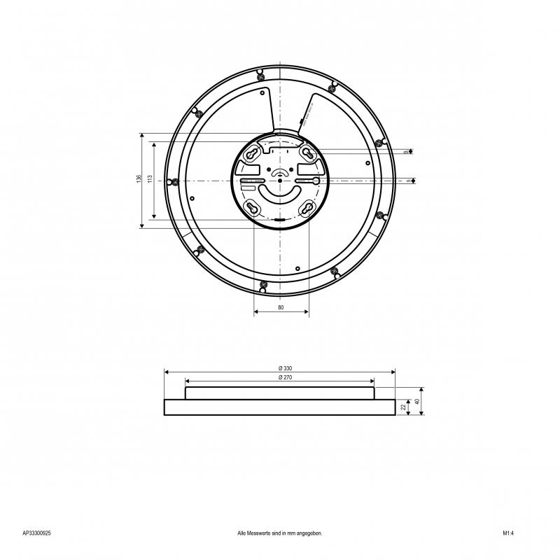 EVN LED Anbauleuchte mit einstellbarer Farbtemperatur AP33300925