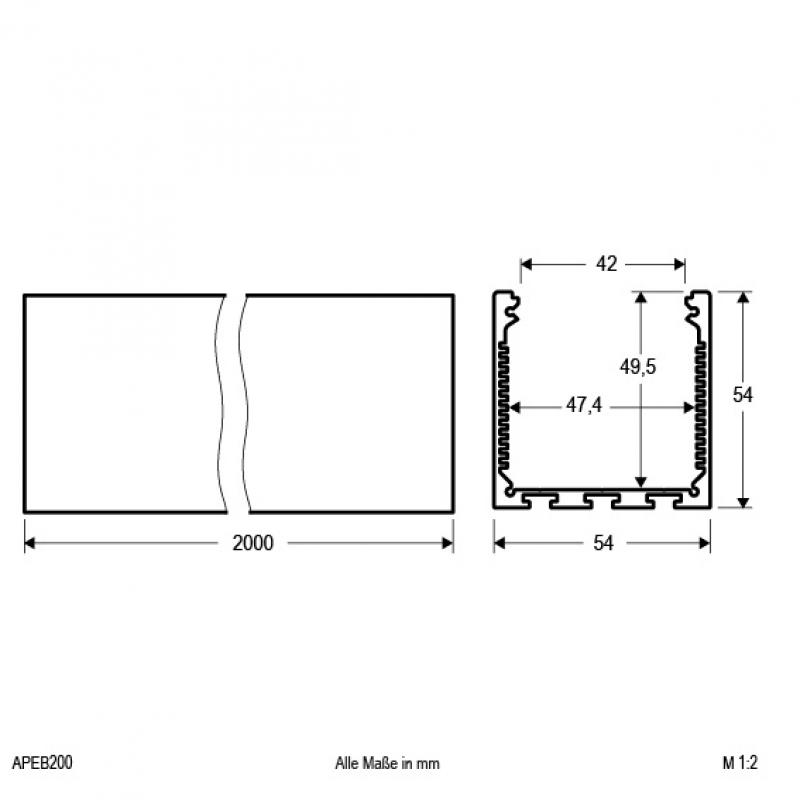 EVN Aluminium U-Profil (groß) für LED-Strips APEB200