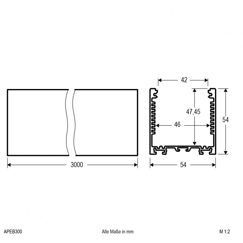 EVN Aluminium U-Profil (groß) für LED-Strips APEB300