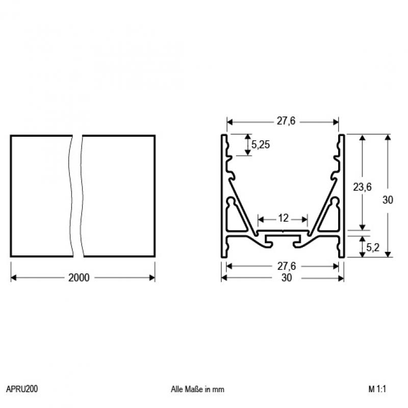EVN Aluminium Profil für LED-Strips APRU200