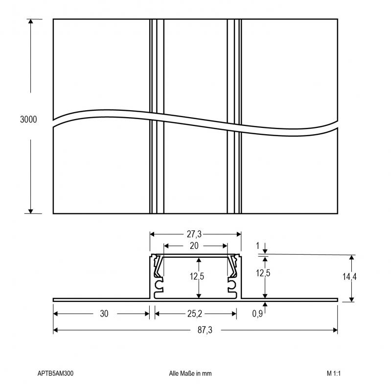EVN Trockenbauprofil inkl. Abdeckung für LED-Stripes APTB5AM300