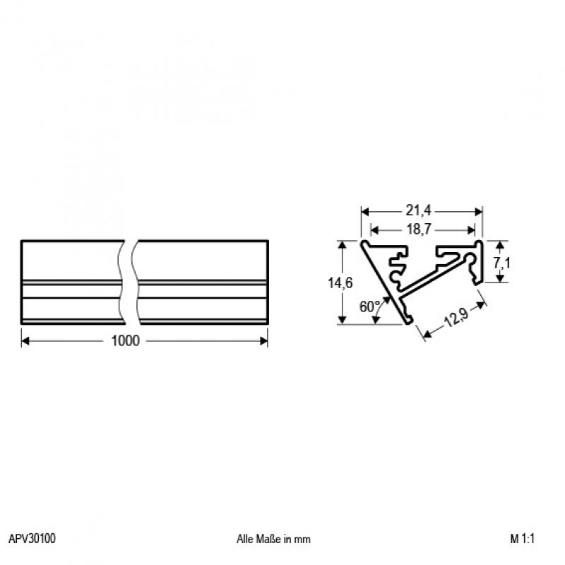 EVN Aluminium Profil für LED-Strips APV30100