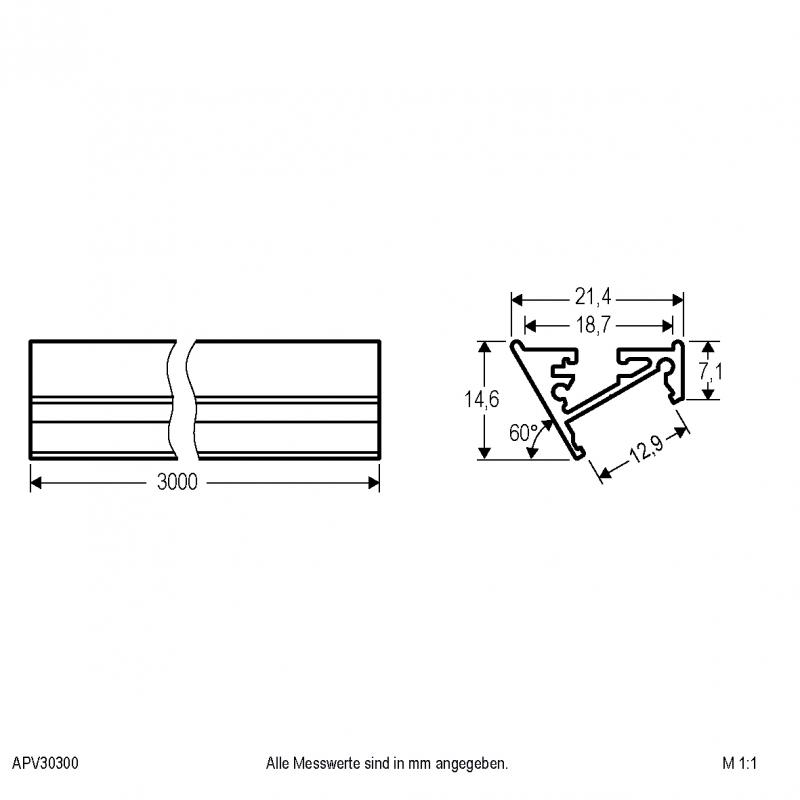 EVN Aluminium Profil für LED-Strips APV30300