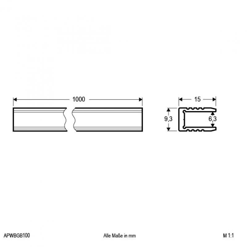 EVN Aluminium Profil für LED-Strips APWBGB100
