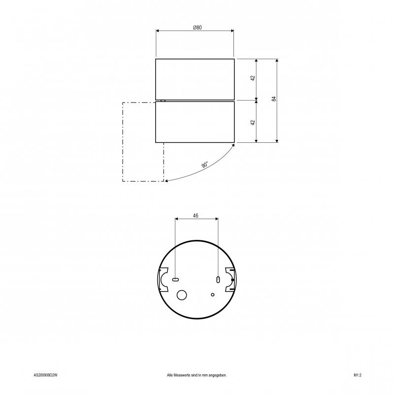 EVN Decken- und Wand Anbauleuchte, IP20 AS200909D2W