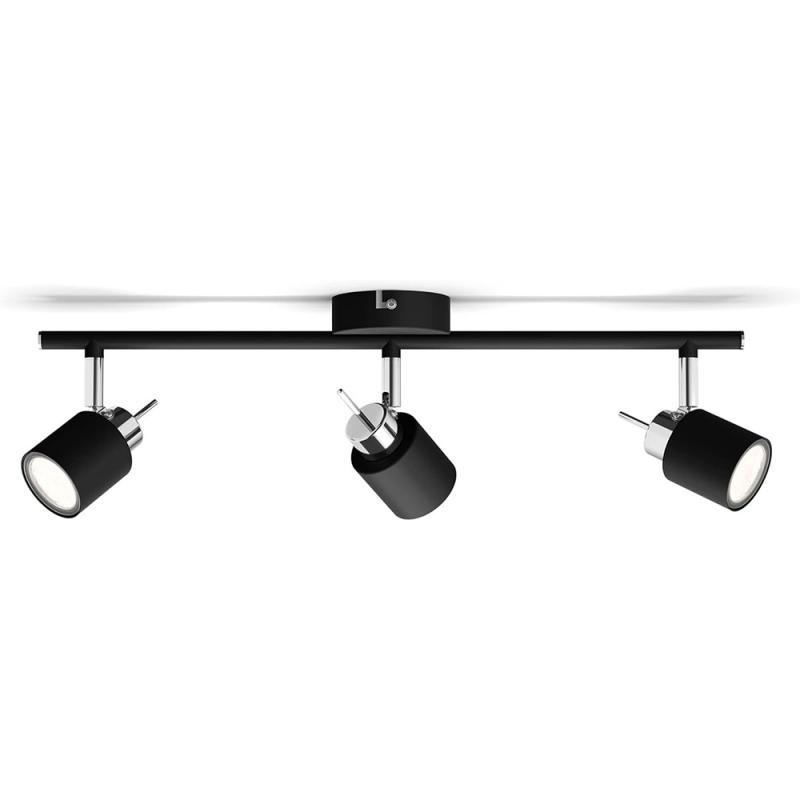 Philips 3er Meranti Deckenstrahler in Schwarz mit 3 x GU10 Fassung IP20 - GU10 Leuchtmittel nicht enthalten