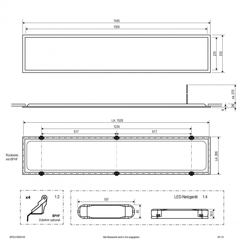 EVN LED Einbaupanel für Rasterdecken BPDU15550125