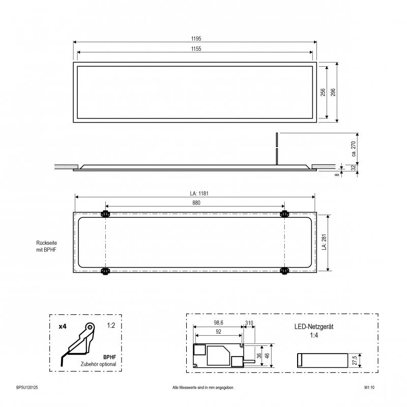 EVN LED Einbaupanel für Rasterdecken BPSU120125