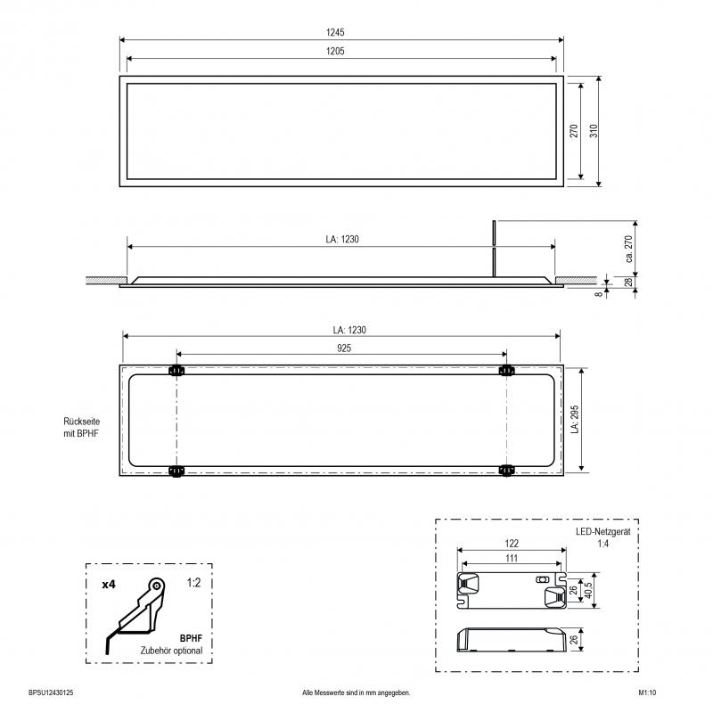 EVN LED Einbaupanel für Rasterdecken BPSU12430125