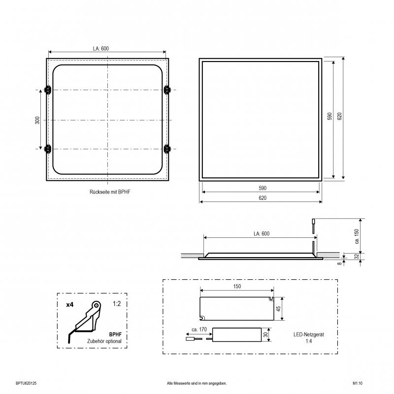 EVN LED Einbaupanel für Rasterdecken BPTU620125