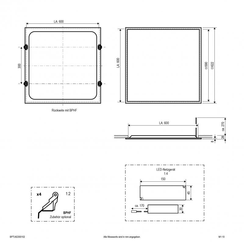 EVN LED Einbaupanel für Rasterdecken BPTU62300102