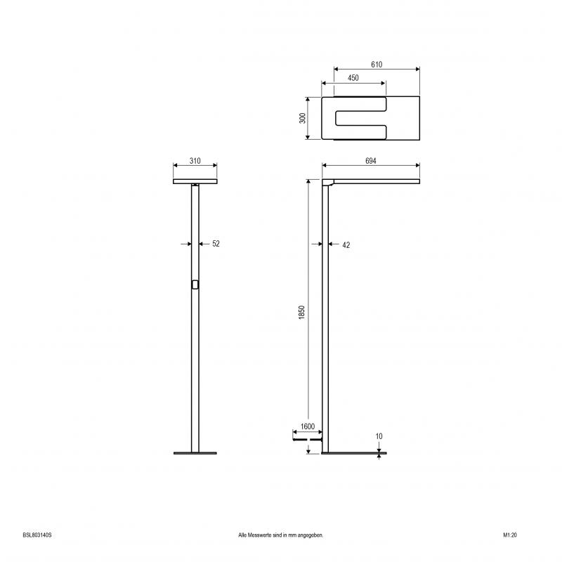 EVN Büro Stehleuchte, up/down (Touchdimmer) BSL803140S