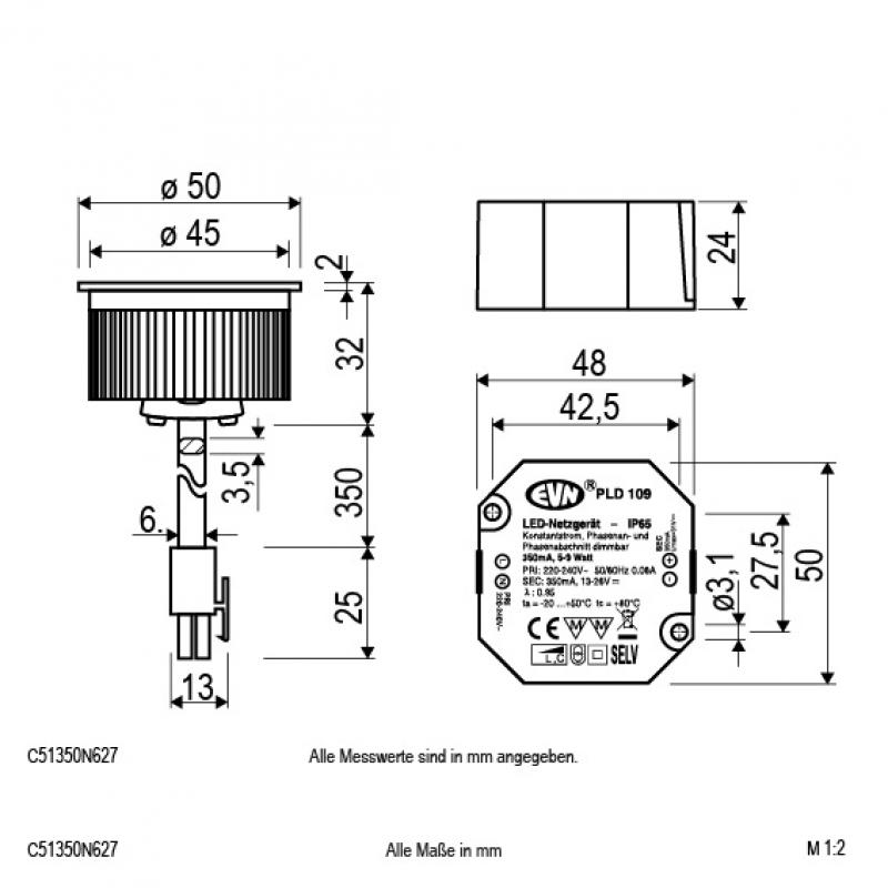 EVN COB LED-Einsatz inkl. Netzgerät C51350N627