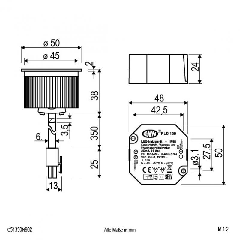 EVN COB LED-Einsatz inkl. Netzgerät C51350N902