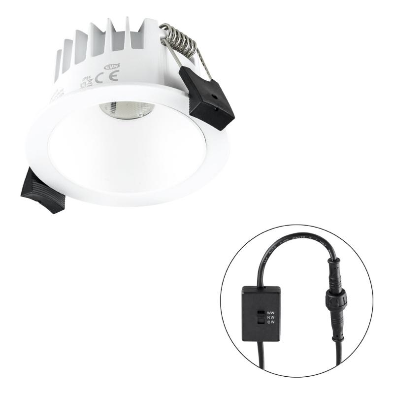 EVN C54N06010125 LED Deckeneinbauleuchte REFLECTO 6W 3000K/4000K/5700K 531lm weiß rund IP54 dimmbar Einbaudurchmesser 68mm